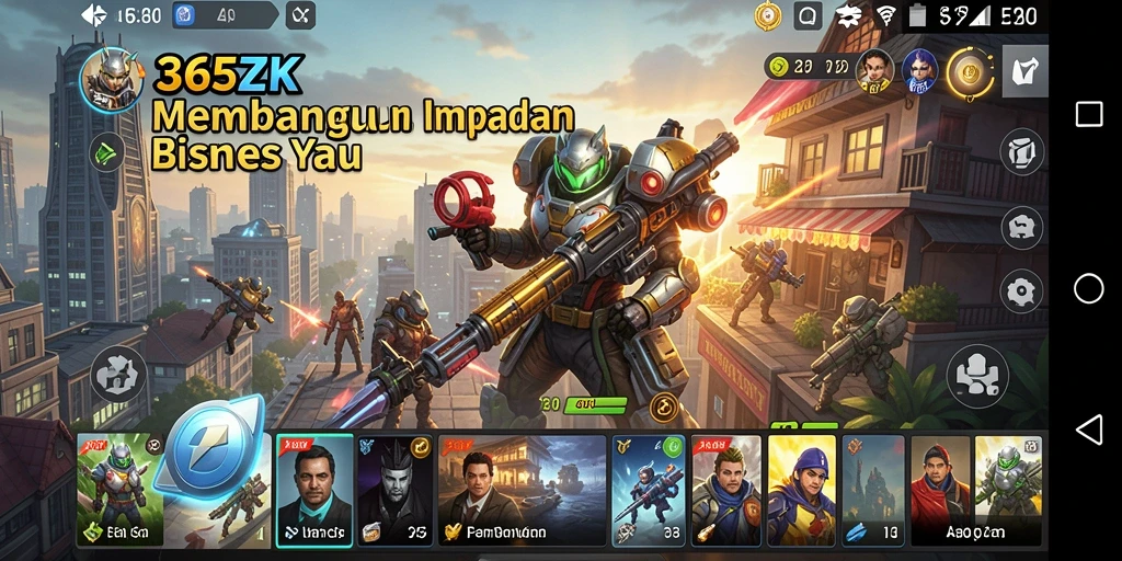 Tampilan gameplay menarik dalam 365ZK menunjukkan strategi bisnis yang kreatif.