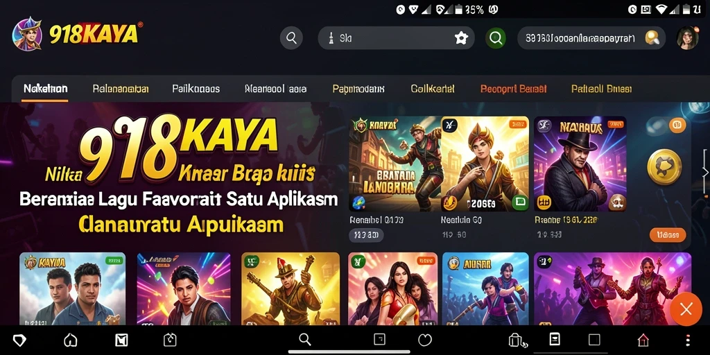 Tampilan gameplay 918KAYA saat mendengarkan lagu-lagu favorit.