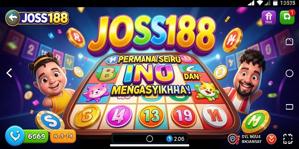 Tampilan gameplay seru dari JOSS188 dengan fitur Bingo yang interaktif.