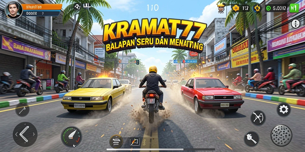 Gameplay seru KRAMAT77 dengan balapan yang intens dan menantang.