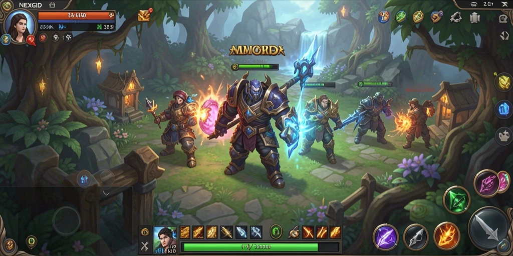 Tampilan gameplay seru dan grafis yang menakjubkan di NEXGID.