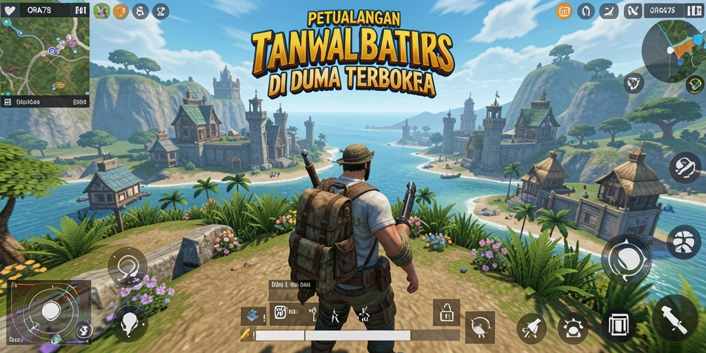 Tangkapan layar gameplay ORA78 menampilkan eksplorasi dunia terbuka yang luas.