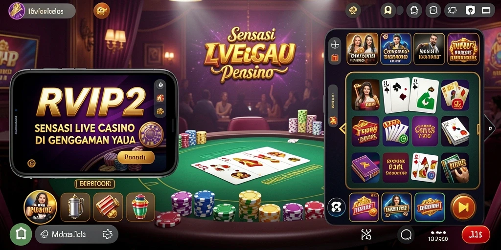 Tampilan aksi permainan Live Casino yang mendebarkan di RVIP2.