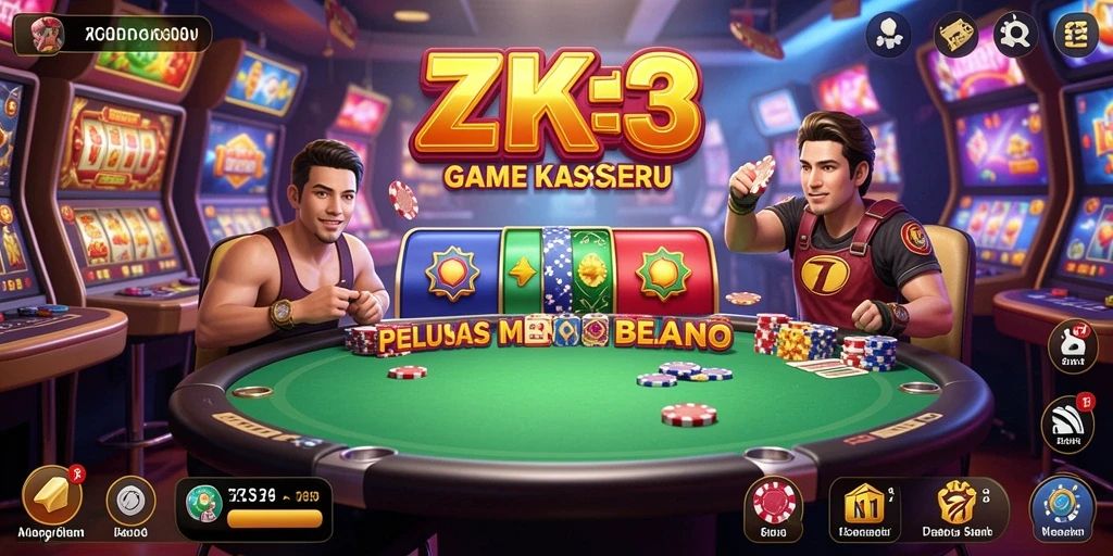 Screenshot ZK3 menampilkan gameplay kasino yang mengasyikkan dan menawan.