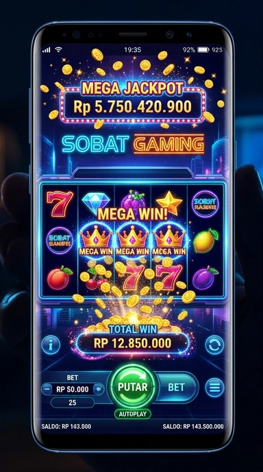 Tampilan antarmuka sobatgaming yang mudah dinavigasi.